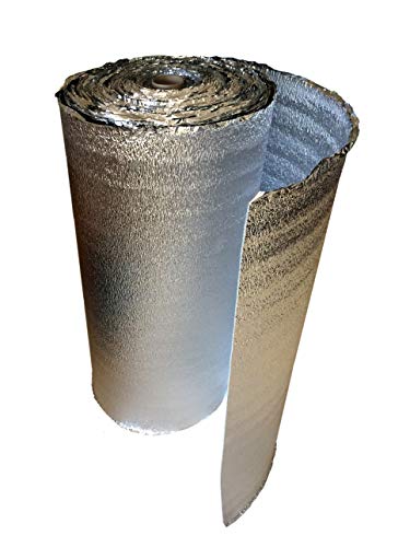 10 m2 Lámina aislante aislante de 5 mm de doble cara (Sandwich) con lámina de aluminio - Aislamiento para calefacción por suelo radiante, aislamiento térmico, resistente al agua y al vapor