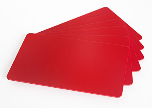 10 x Karteo® Tarjetas plásticas PVC laminadas Blanko sin etiqueta rojo