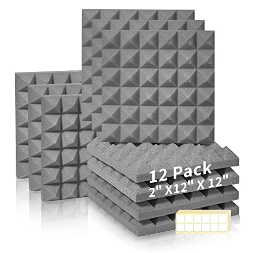12 paquetes de paneles acusticos 30 x 30 x 5cm, aislante acustico para el estudio de grabación insonorizacion acustica pared sonido que reducen el eco de la reverberación para techo en el hogar