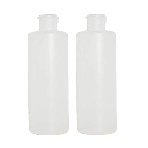 2 botellas de plástico vacías de 400 ml de 13 onzas de tamaño de viaje con tapa abatible, botellas de artículos de tocador de viaje portátiles, tubos de loción cosmética, envases, frascos
