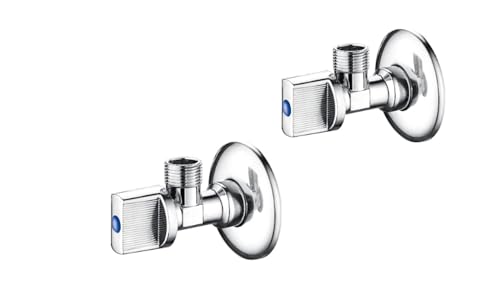 2 LLaves de corte de 1/2 x 3/8 "/ Contiene 2 unids, llaves de escuadra ideal para fregaderos, lavabos y sanitarios, válvula de águlo de latón