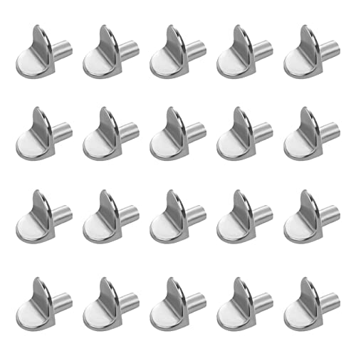 20 Piezas Soportes para Baldas, 5 mm Clavijas de Soporte de Estante Forma L con Caja de Plástico Soportes Pins para Estantes Piezas Soporte Baldas para Estanterías Armarios Muebles de Cocina