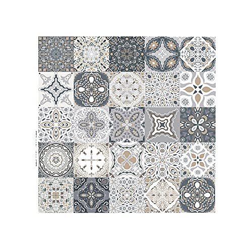 25 pegatinas de mosaico, PVC para azulejos, lámina autoadhesiva para papel pintado para cocina, baño, decoración del hogar (20 x 20 cm)