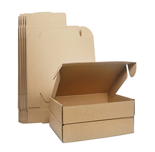 25 Piezas Cajas de Cartón Corrugado, 200x145x45mm Cajas de Paquetes Pequeños, Cajas de Embalaje para Negocios, Correos, Almacenamiento o Regalo