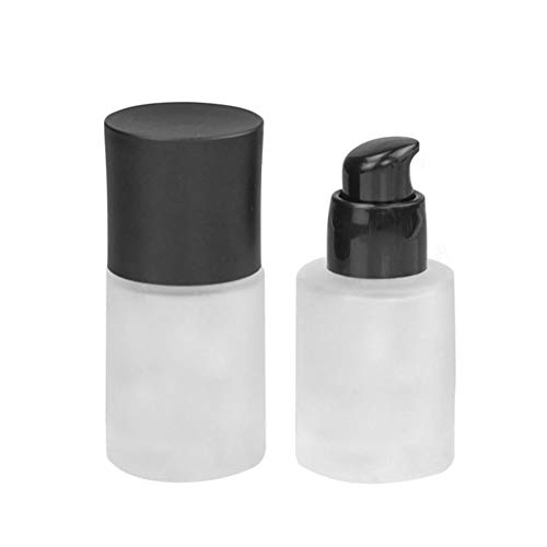 2unids 30ml vacío bomba de vidrio esmerilado botella de base líquida dispensador de envases de maquillaje cosméticos frascos de almacenamiento tarro para loción de viaje botella de muestra de emulsión