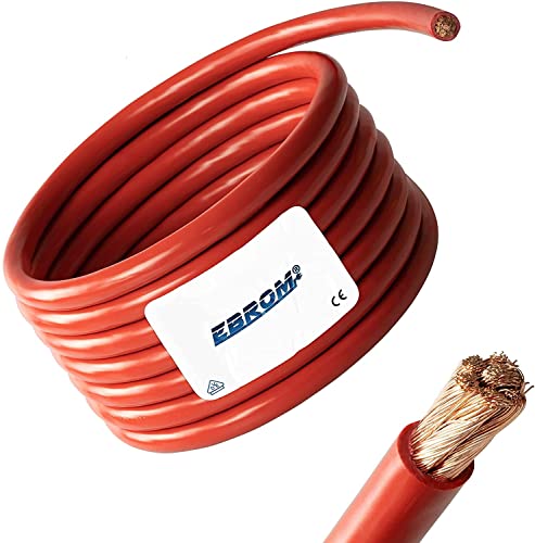 3 metros de cable de batería rojo H07V-K 16 mm2 – Cable de batería para coche – 100% cobre OFC – 3 m (3 m) 16 mm2