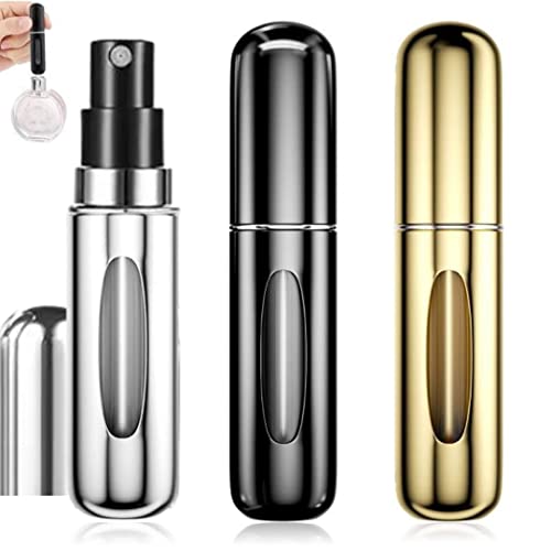 3 PCS 5ML Atomizador Perfume Recargable, Mini botella rociadora portátil, Pulverizador colonia recargable, perfume miniatura sin fugas, frasco. Ideal para salir de noche, viajar, fiestas, citas.