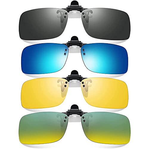 4 Piezas Clip Para Gafas Polarizadas, Gafas Sol Clip, Clip Gafas De Sol Polarizadas Lentes, Polarizado Clip, Gafas De Sol Clip En Lentes, Para La Miopía Gafas Al Aire Libre/Conducción/Pescar