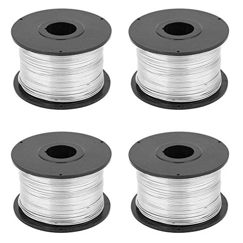 4pcs 110m 0.8mm Alambre de Soldadura, Alambre de Amarre de Varilla de Refuerzo de Acero para Máquina de Amarre de Armadura Automática