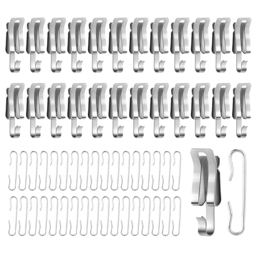 50uds Clips y Espaciadores Techo Cables Térmicos, Metal Juego Clips y Espaciadores Cables Anticongelantes Kit Clips Cinta Térmica para Canalones Exteriores Clips para Calentadores