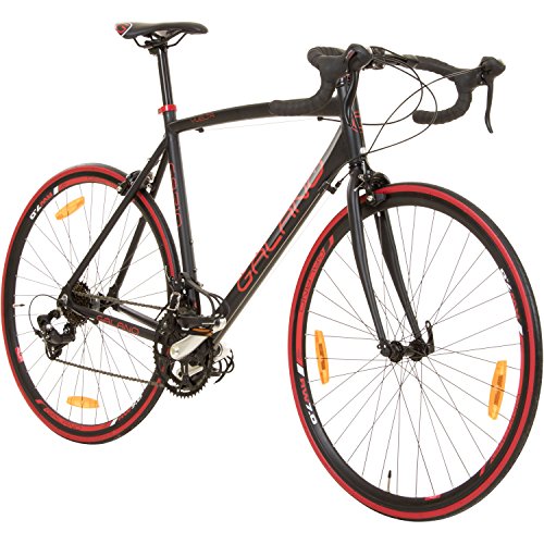 71,5 cm bicicleta de carretera (Viking vuelta STI Shimano 4 tamaños de marco para bicicletas, negro /rojo