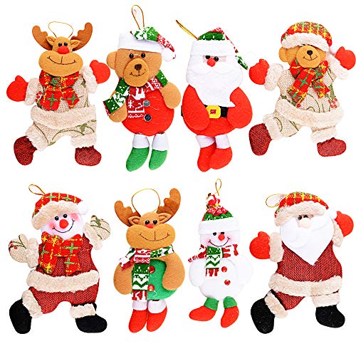 8Piezas Adornos árbol Navidad Colgantes Muñecos Papá Noel Ornamentos de Navidad Decoración Fiesta Regalo Adornos Navideños Manualidades