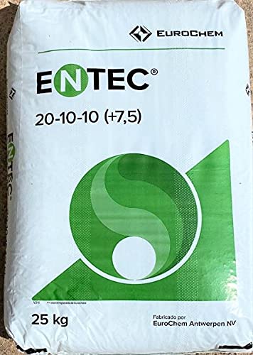 Abono NPK ENTEC 20-10-10. 25kgs. Fertilizante granulado de liberación progresiva de nitrógeno. Abono para cereales y olivos
