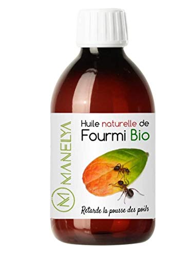 Aceite de hormiga de 250 ml, Manelya, contra el crecimiento del pelo, retardante de crecimiento vegano, 100% biológico y natural, formato económico