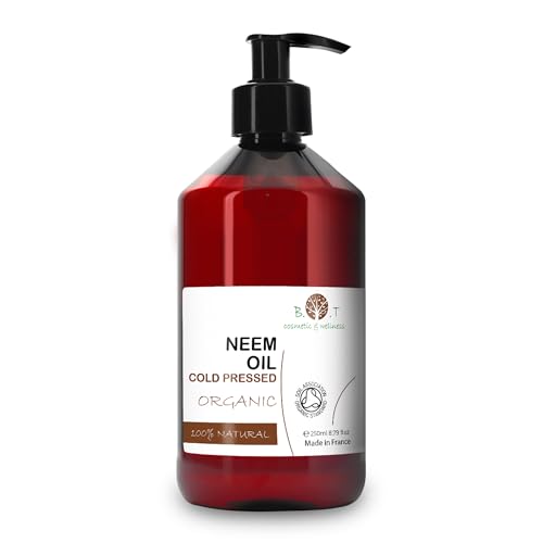 Aceite de Neem insecticida Virgen Puro, Ultraconcentrado y Muy Económico 250 ml equivalente a 82 litros spray Perros Plantas Hongos Mosquitos, Jardín, Piel Azadirachtin 3123.32 ppm