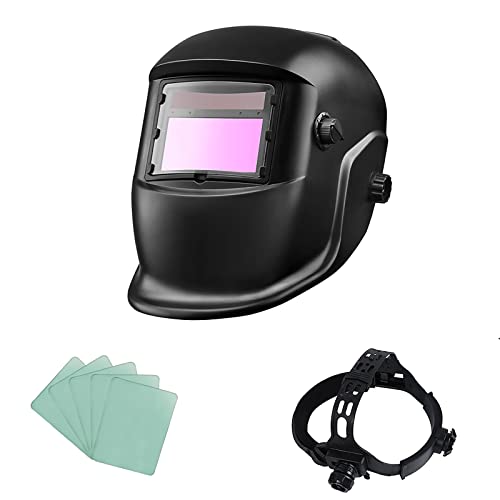 ACELEY Casco para soldar, Máscara de Seguridad Ojos automáticos, Máscara Solar fotoeléctrica con protección UV para Trabajos de Soldadura