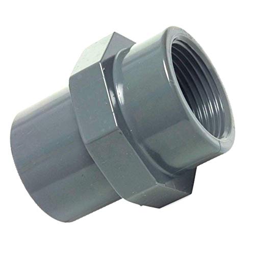 Adaptador de PVC-U, manguito roscado de 40 mm de diámetro, manguito adhesivo a rosca interior de 1 1/4 pulgadas, ideal para bombas de estanque de 1 1/4 pulgadas.