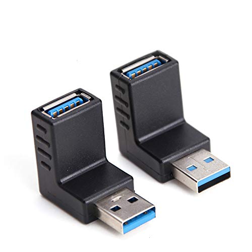 Adaptador USB 3.0 Conector acoplador de ángulo Ascendente y descendente Vertical de 90 Grados Macho a Hembra