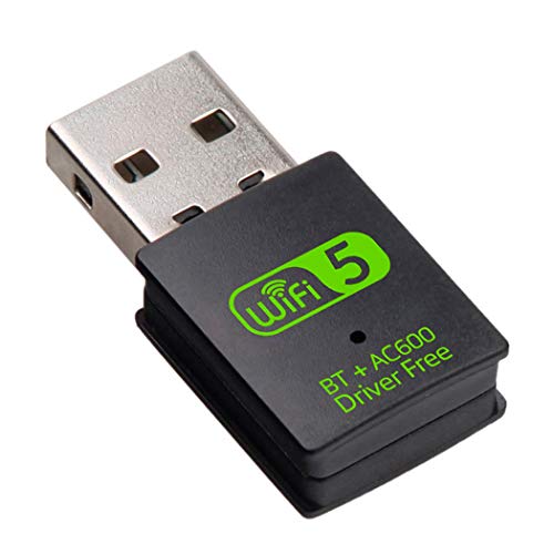 Adaptador USB WiFi Bluetooth 4.2 - Tarjeta de Red de Doble Banda 2.4Ghz/5.8Ghz - Dongle Receptor para PC, Pincho Driver Free