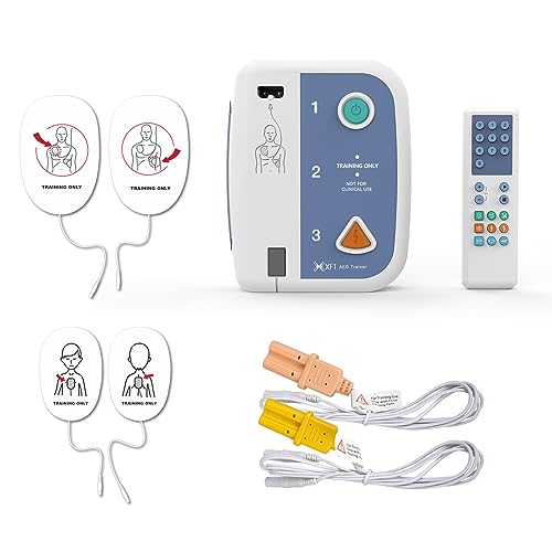 AED Trainer Portátil, XFT Desfibrilador de Entrenamiento, DEA Trainer para Curso de SVB y DEA, Bilingüe Español & Inglés, Products de Formación Desfibrilador con Control Remoto (XFT-120C+)