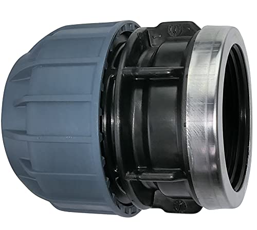 AERZETIX - C51938 - Manguito/Adaptador roscado - Reductor de compresión Recto - Racor roscado Hembra 2" - para Tubo Ø50mm - en Polipropileno - Conector/reparador