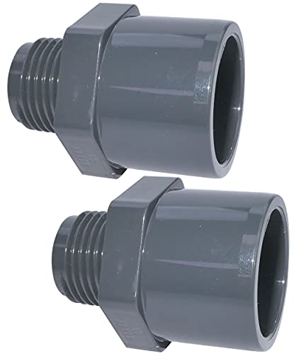 AERZETIX - C51950 - Juego de 2 racores de presión/reductores dobles - para encolar Ø25mm y Ø32mm - rosca macho 1/2" - en plástico - PN 16 - conector para tubos