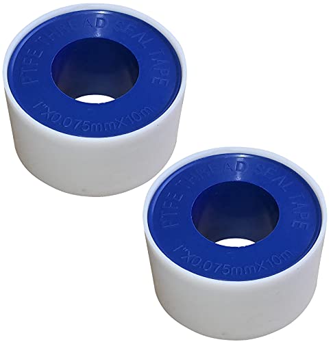 AERZETIX - C54193 - 2x cinta selladora para juntas de válvulas de fontanería - 10mx25mmx0.075mm - en PTFE