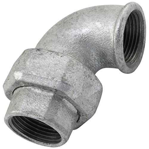 AERZETIX - C65064 - Codo unión en hierro fundido 1'' hembra-hembra - racor de tubo con junta/rosca para atornillar - acabado galvanizado - fontanería calefacción instalación de agua alimentación