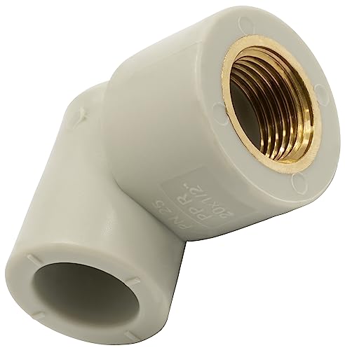 AERZETIX - C66877 - Racor codo 90° rosca hembra en PPR/polipropileno/ Ø20mm x 1/2" PN25 para soldar - fontanería-calefacción trabajo instalación de agua potable alimentación conector tubería
