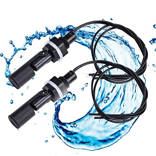 Aideepen Interruptor de flotador, 2 PCS Sensor de nivel de agua Interruptor de nivel de líquido Interruptor de flotador Controlador de bomba agua horizontal para piscina de tanque peces (modelo E)