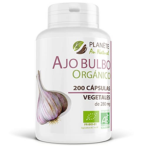 Ajo Bulbo Orgánico - 280 mg - 200 cápsulas vegetales