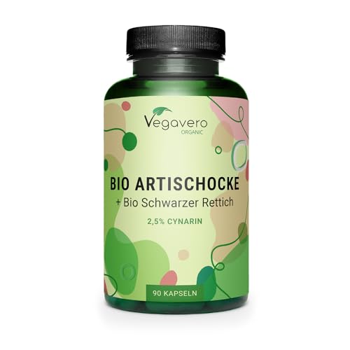 Alcachofa BIO + Rábano Negro BIO | 10000 mg + 750 mg | Depurativo Hígado + Detox Natural | Altamente concentrado | Para 3 Meses | Diuretico + Digestión | Sin Aditivos | Vegano