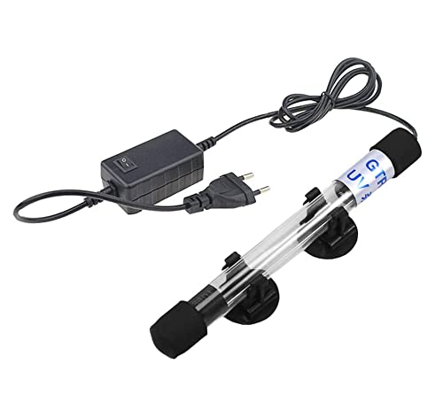 Alnicov Luz LED para tanque de peces, luz LED para acuario, lámpara esterilizadora UV sumergible para acuario, luz LED sumergible subacuática de 220V y 9W