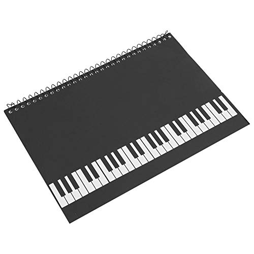 Alomejor Cuaderno de Música Papel Adecuado para Bolígrafos Lápices y Plumas Estilográficas 50 Páginas(Black Piano)