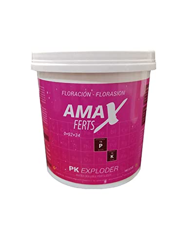Amax Ferts - Fertilizante PK Exploder 1kg - Engorde para flores, frutos y cogollos - Fertilizante en polvo para floración rico en fósforo y potasio - Abono para todo tipo de plantas