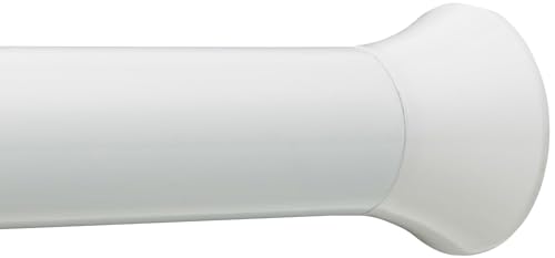 Amazon Basics - Barra de tensión para cortina de ducha o marco de puerta, Blanco, 137 a 229 cm