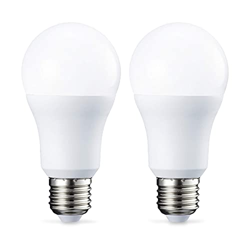 Amazon Basics - Bombilla LED E27 rosca Edison, de 10 W (equivalente a 75 W), blanco frío, no regulable, paquete de 2, CRI80