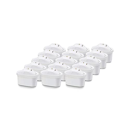 Amazon Basics Cartuchos Filtrantes de Agua, Blanco, 15 unidades - Fits BRITA Maxtra Jugs (not Maxtra+), 15 Unidad (Paquete de 1)