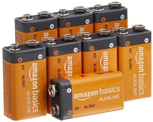 Amazon Basics - Pilas alcalinas de 9 voltios, gama Everyday, paquete de 8 (el aspecto puede variar)