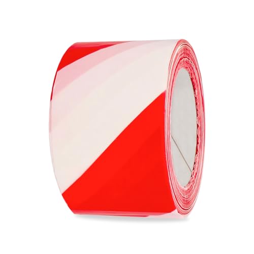 Amig - Cinta de Balizaje - Fabricada con Polietileno de Baja Densidad LDPE - Medida: 200 m de Longitud x 70 mm de ancho - Cinta de Señalización para Delimitar Zonas de Seguridad - Color: Rojo y Blanco