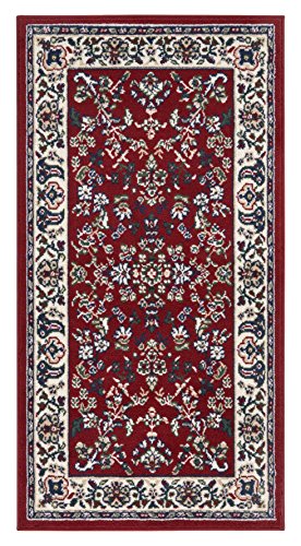 andiamo alfombra oriental clásica, alfombra persa – patrón oriental, alfombra tejida, alfombra de pelo corto – 80x150 cm rojo