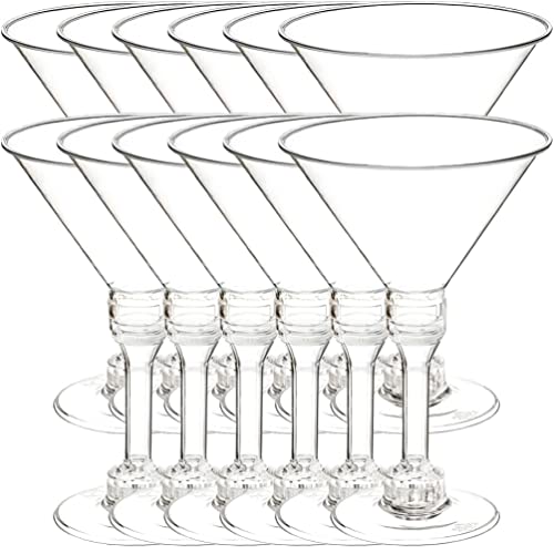 Angoily - Juego de 20 vasos de plástico de martini vasos de cóctel transparentes de champán exquisitos para cócteles para el hogar, bar restaurantes y fiestas.