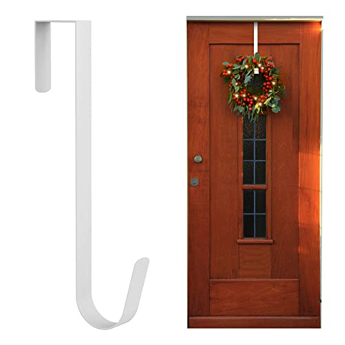 ANSIO Colgante de Corona de Navidad para Puerta Delantera, 12,5 pulgadas/31,7 cm para decoración de Navidad, Paquete de 1 - Blanco