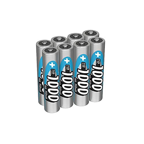 ANSMANN Batería AAA Micro Tipo 1000 mAh – 1,2 V – Pilas AAA para Dispositivos de Alto Consumo – Ideal para cámara, Flash, Linterna LED – 8 Unidades