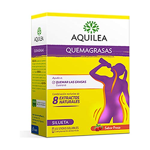 AQUILEA Quemagrasas 15 Sticks Solubles Sabor Fresa - Para Favorecer a la Quema de Grasa - Complemento Alimenticio