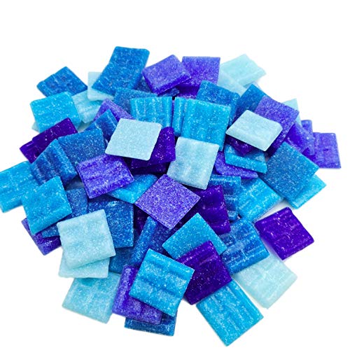 Armena Mosaikstein Azul Mezclado 2x2 cm una Botella 250g (Aproximadamente 87 Unidades),