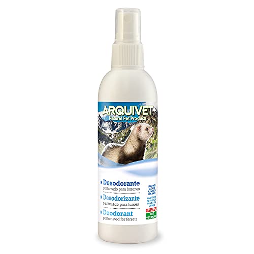 ARQUIVET Desodorante para hurones 125 ml - Accesorios para roedores, cobayas, conejos - Ambientador para mascotas - Reduce el mal olor - Repelente natural de insectos