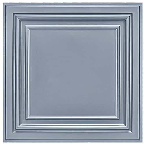 Art3d Azulejos de techo de PVC, lámina de plástico de 2 x 2 pies en gris (paquete de 12)