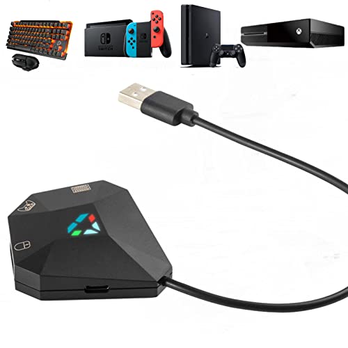 arVin Conversor de teclado y ratón para N-Switch, adaptador de teclado y ratón con cable para PS4/PS3/Xbox360/Xbox One, compatible con 1 tipo C y 3 micro USB