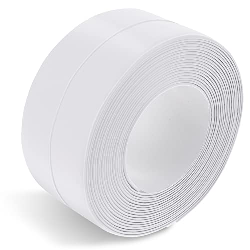 Aster 1 rollo de cinta de sellado autoadhesiva, resistente al agua, cinta de sellado de PVC, resistente a la humedad y al moho, para cocinas y baños, ducha